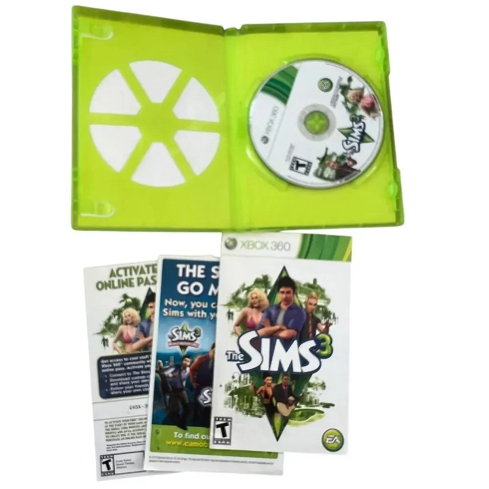 Sim 3 Microsoft XBox 360 Complete with Inserts, Case, Manual (Read Desc.)